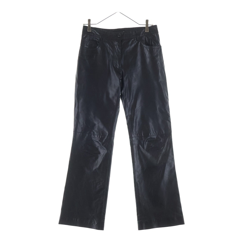 ANN DEMEULEMEESTER(アンドゥムルメステール) レザーパンツ カーフ ボトムス スラックス #38 ブラック レディース