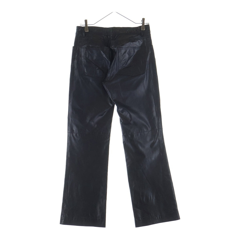 ANN DEMEULEMEESTER(アンドゥムルメステール) レザーパンツ カーフ ボトムス スラックス #38 ブラック レディース