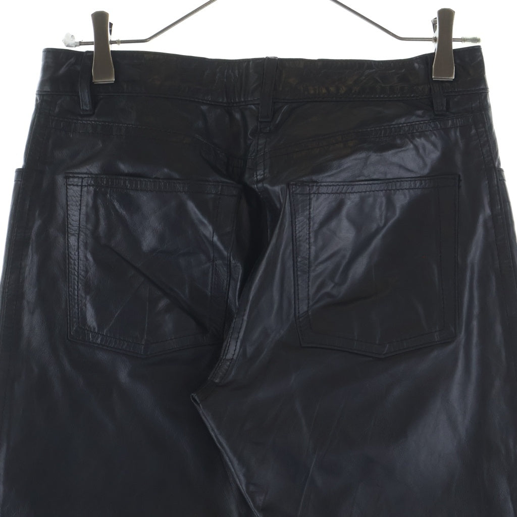 ANN DEMEULEMEESTER(アンドゥムルメステール) レザーパンツ カーフ ボトムス スラックス #38 ブラック レディース