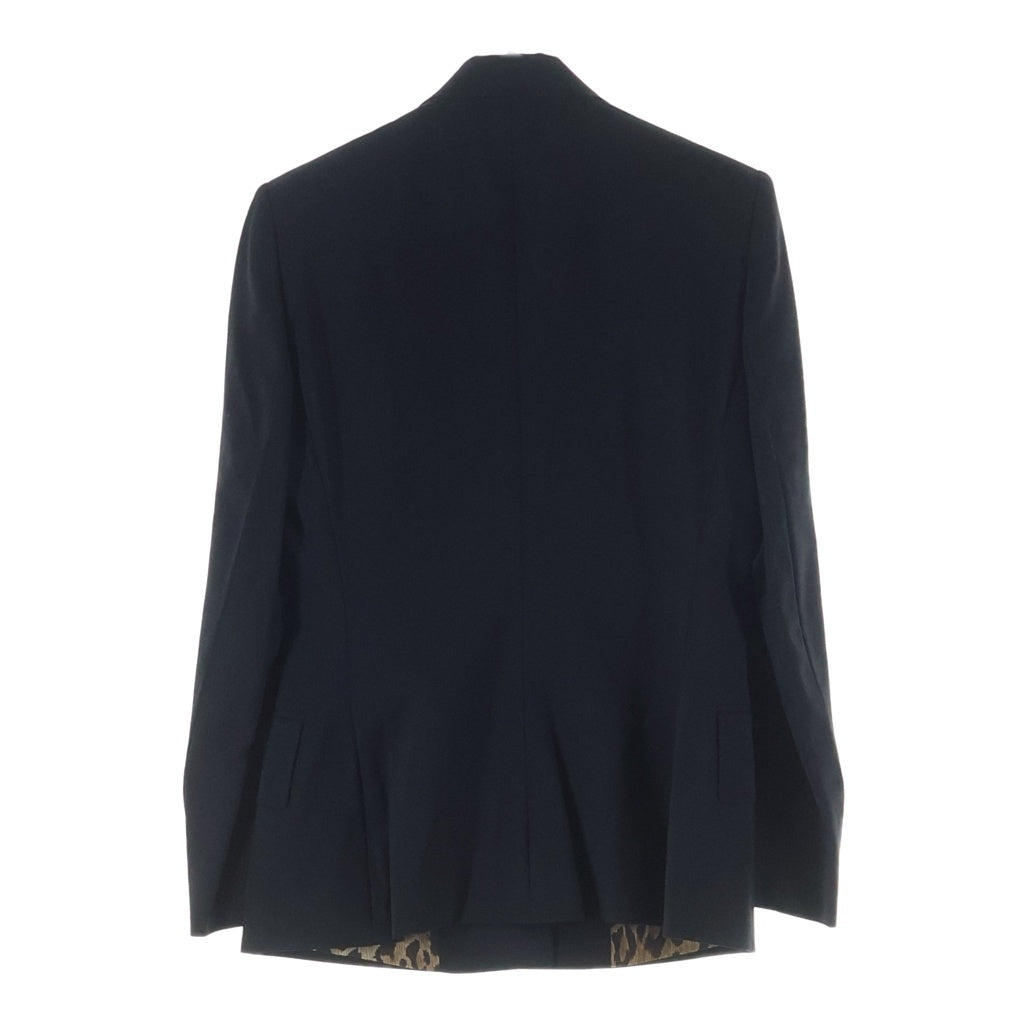 DOLCE & GABBANA(ドルチェアンドガッバーナ) セットアップスーツ ウール レオパード テーラードジャケット スラックスパンツ #38/#38 ブラック レディース