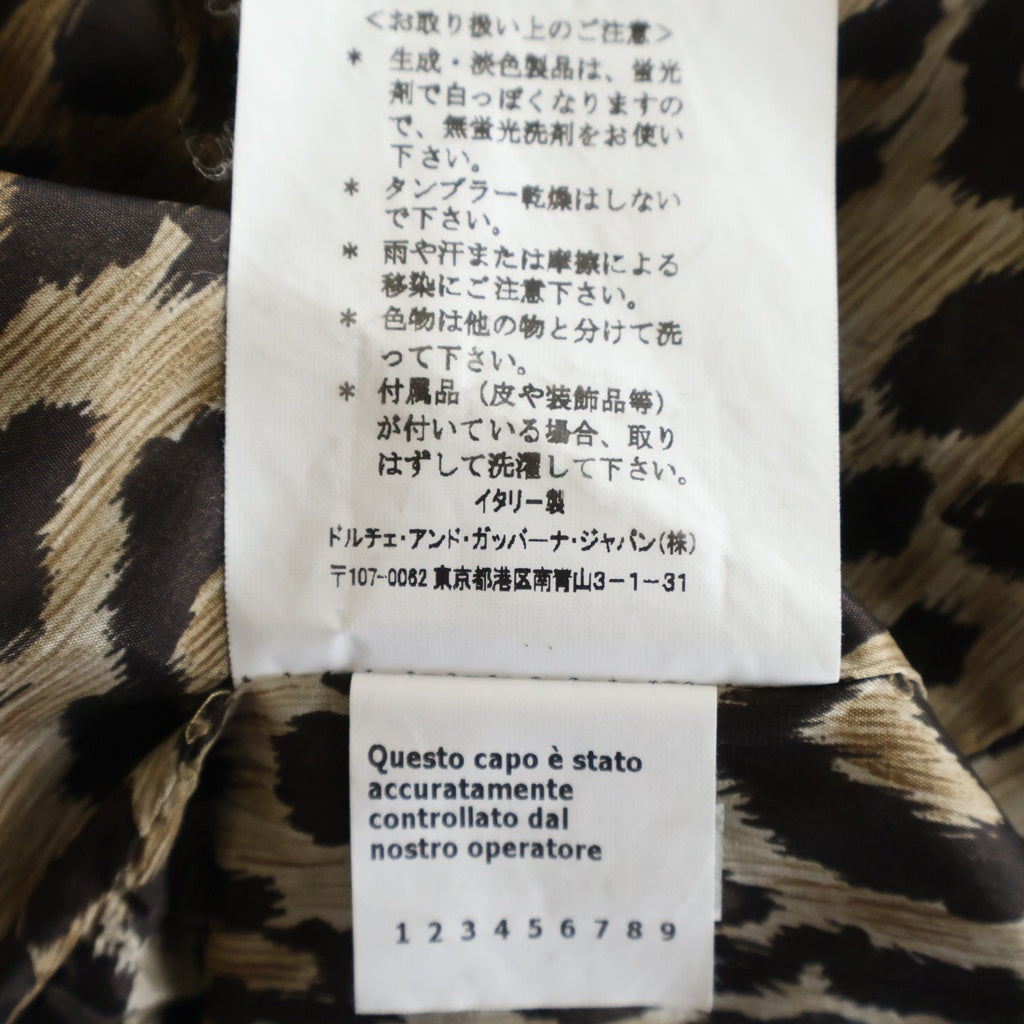 DOLCE & GABBANA(ドルチェアンドガッバーナ) セットアップスーツ ウール レオパード テーラードジャケット スラックスパンツ #38/#38 ブラック レディース