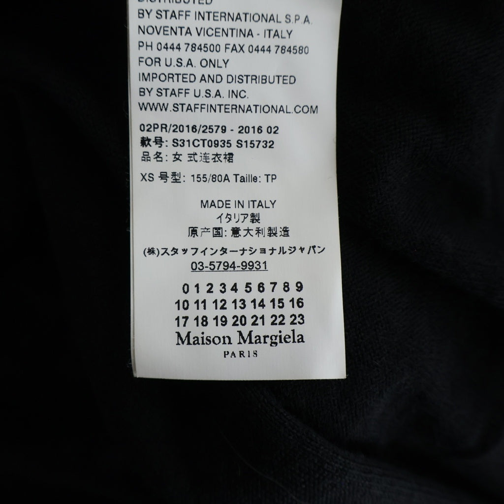 Maison Margiela(メゾンマルジェラ) 16AW 変形 ウール 長袖ニット ワンピース ブラック レディース S31CT0935 S15732
