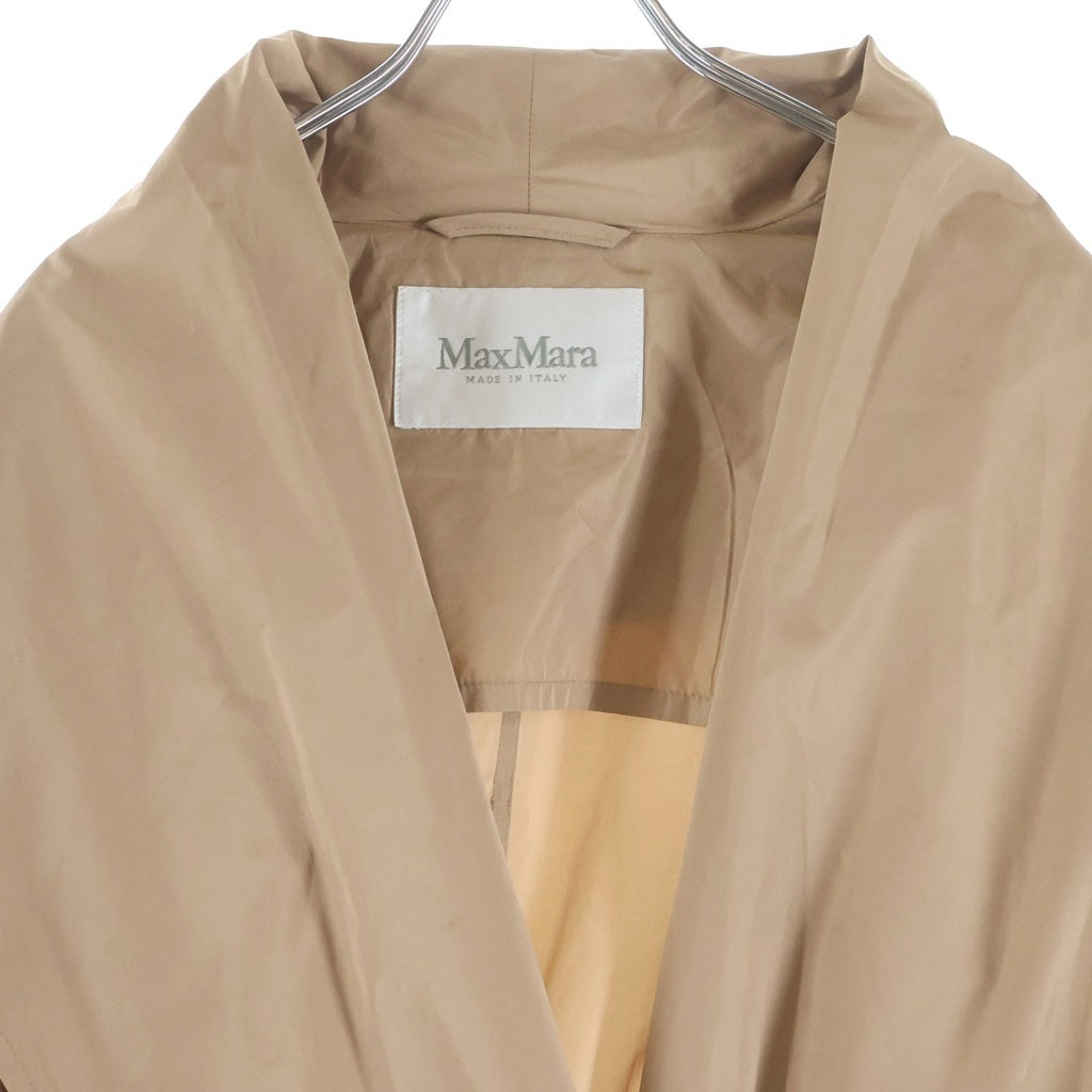 Max Mara(マックスマーラ) ベルテッド スプリング ロングコート ポリエステル シルク ベージュ 112104016 00 レディース