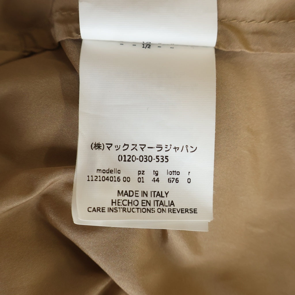 Max Mara(マックスマーラ) ベルテッド スプリング ロングコート ポリエステル シルク ベージュ 112104016 00 レディース