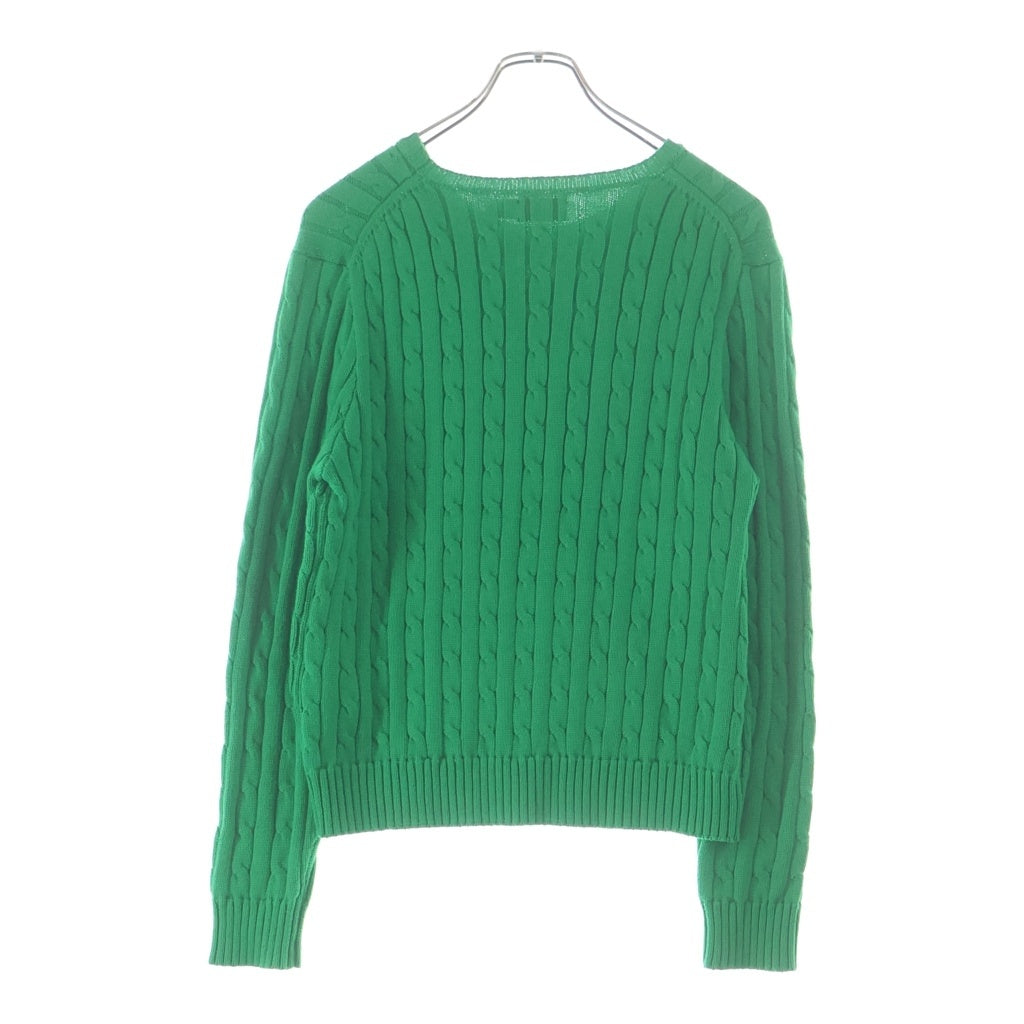 POLO RALPH LAUREN(ポロラルフローレン) ケーブル編みニット セーター ロゴ グリーン レディース