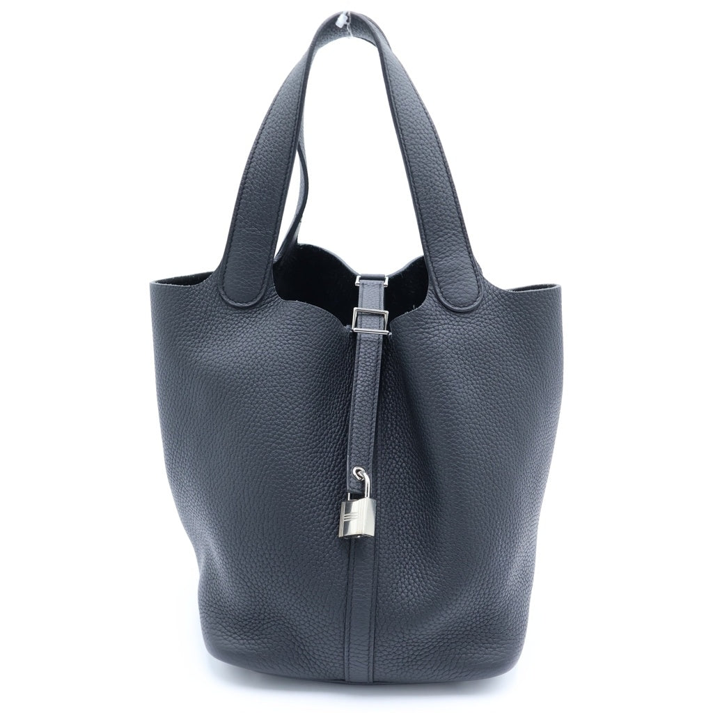 HERMES(エルメス) ピコタンロックMM トリヨンクレマンス シルバー金具 ハンドバッグ X刻印 ブラック