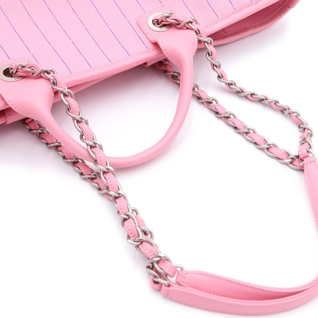 CHANEL(シャネル) ドーヴィルGM キャンバス×レザー シルバー金具 2WAY
