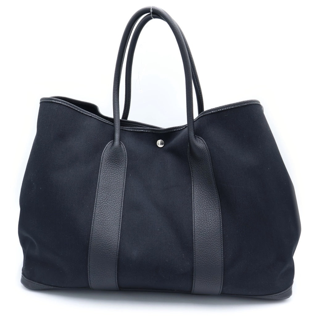 HERMES(エルメス) ガーデンパーティGM トワルアッシュ×ネゴンダ D刻印 ハンドバッグ トートバッグ ブラック