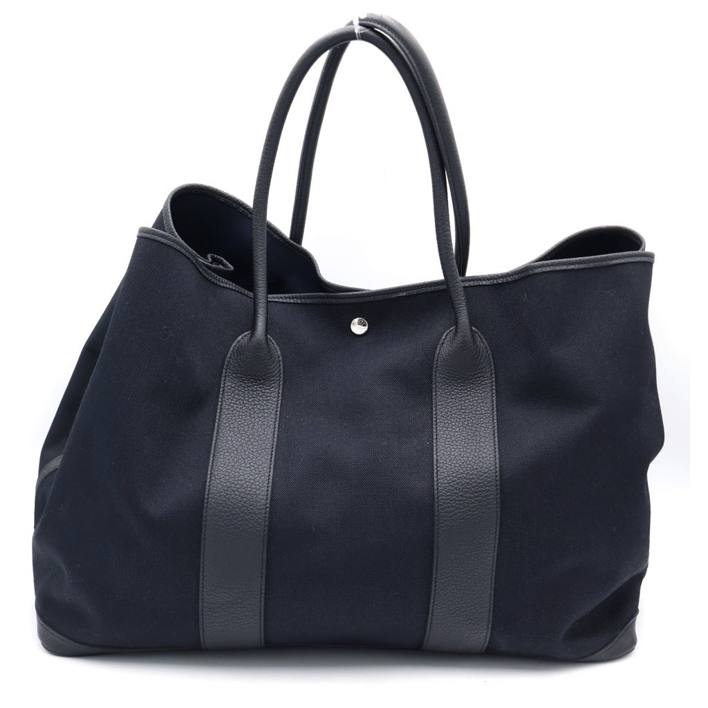 HERMES(エルメス) ガーデンパーティGM トワルアッシュ×ネゴンダ D刻印 ハンドバッグ トートバッグ ブラック