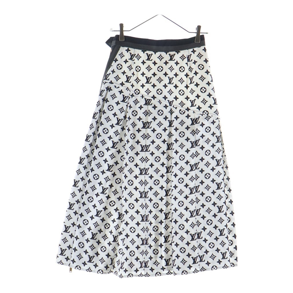 LOUIS VUITTON(ルイヴィトン) 23AW モノグラムシルクプリーツ ミディアムスカート レディース ホワイト/ブラック RW232W ADD FPSX35