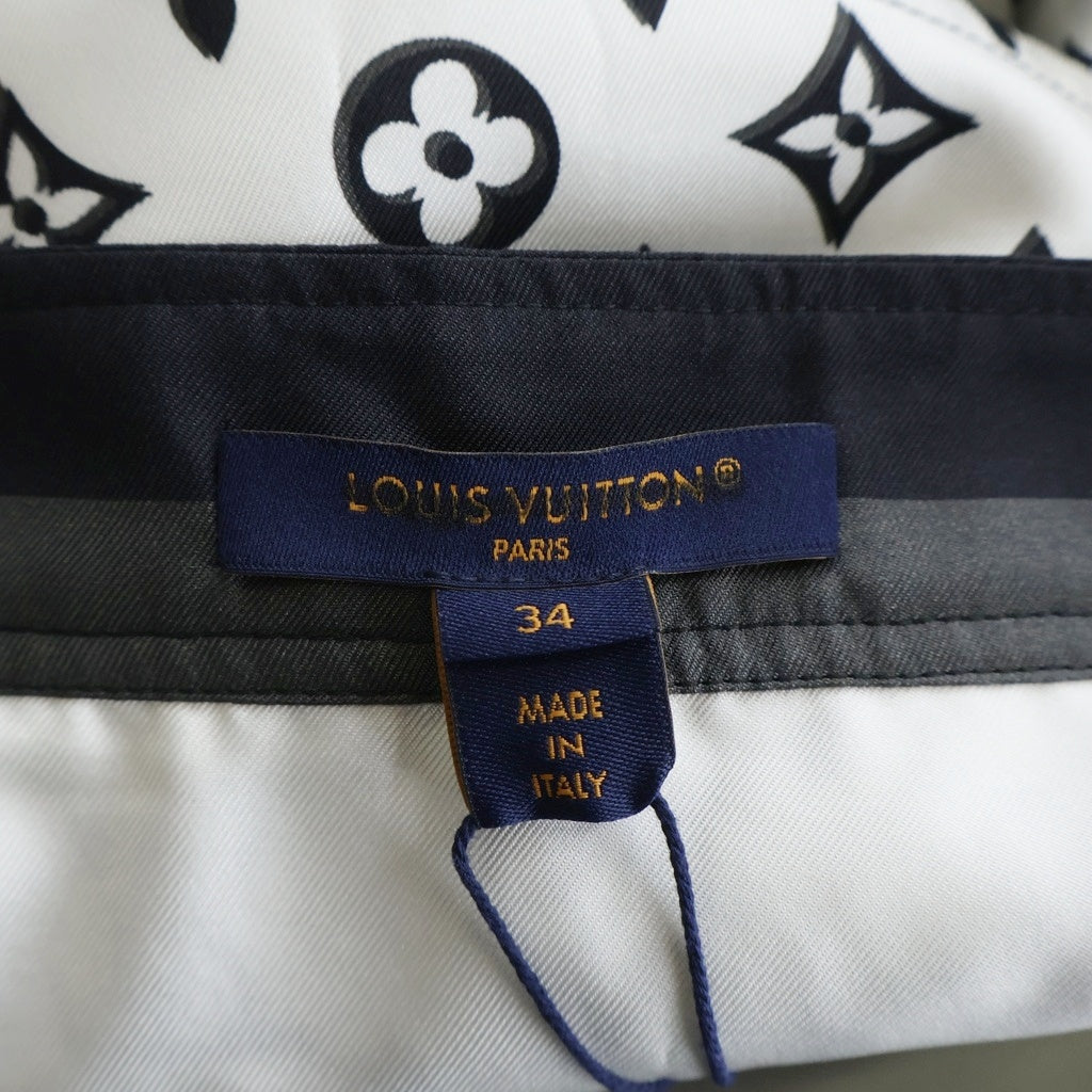 LOUIS VUITTON(ルイヴィトン) 23AW モノグラムシルクプリーツ ミディアムスカート レディース ホワイト/ブラック RW232W ADD FPSX35