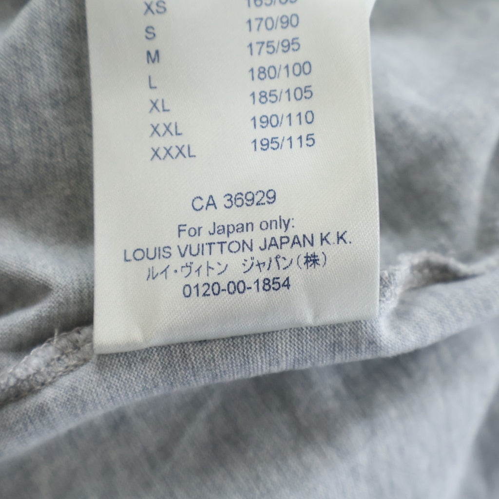 LOUIS VUITTON(ルイヴィトン) LVサークル ロゴ刺繍 半袖Tシャツ カットソー Vネック コットン グレー RM181Q JC8 HAY51W