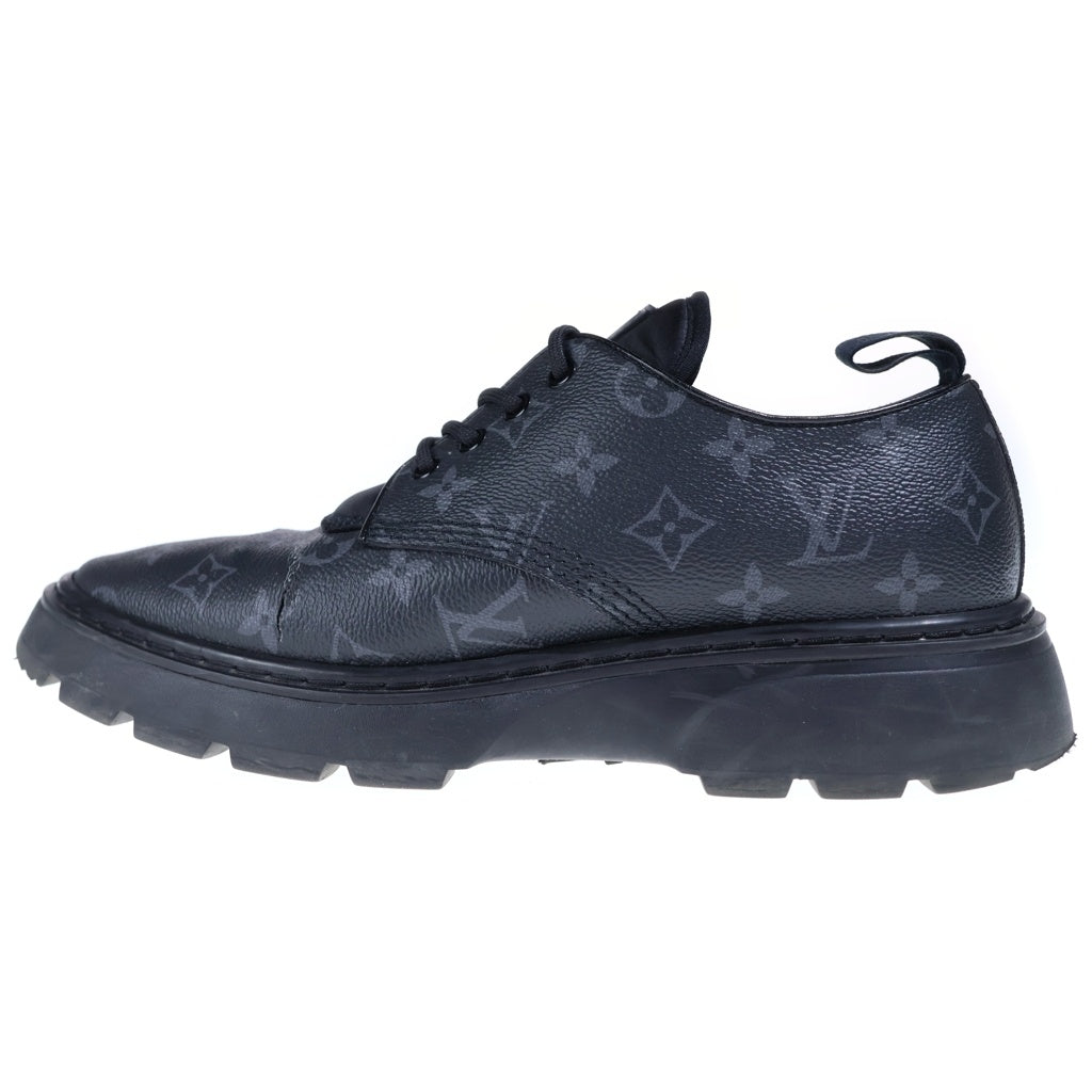 LOUIS VUITTON(ルイヴィトン) LVボールドライン モノグラムエクリプス レザー ダービーシューズ 革靴 ブラック