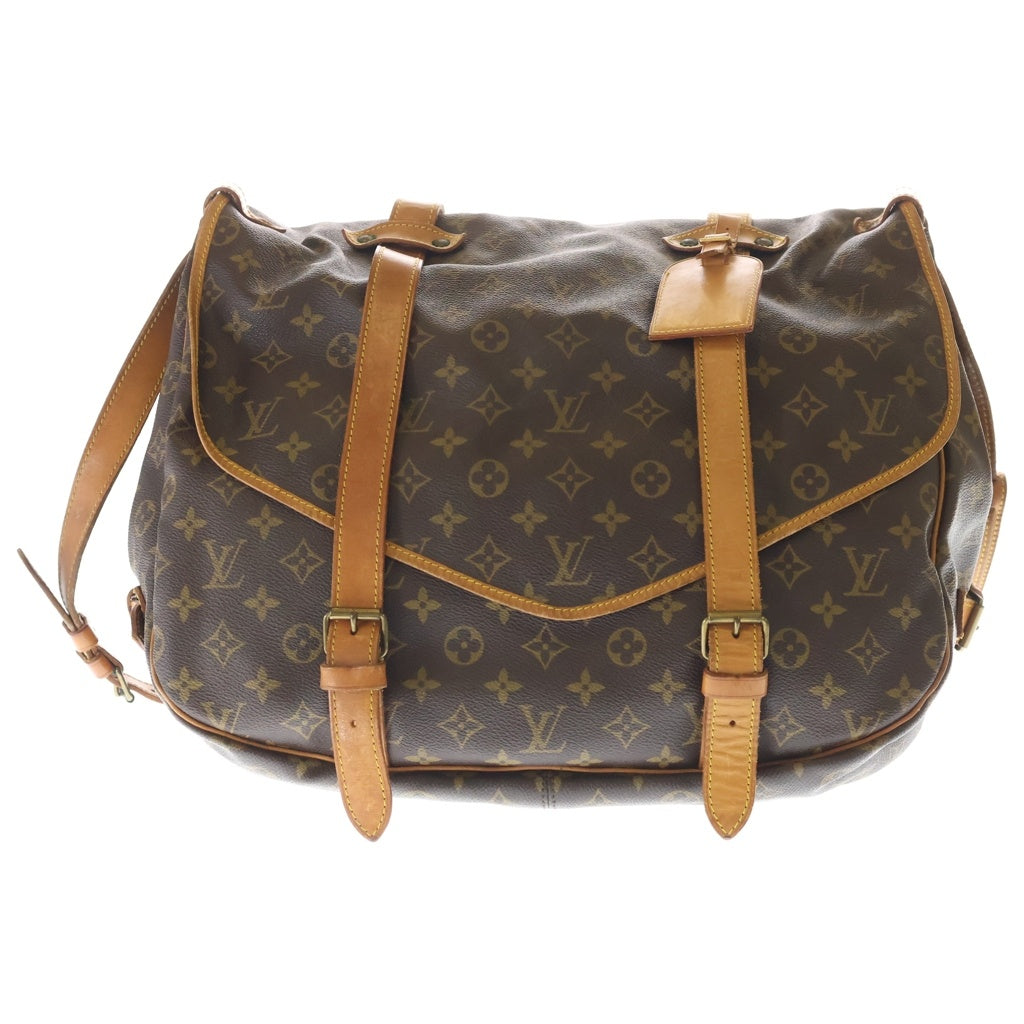 LOUIS VUITTON(ルイヴィトン) モノグラム ソミュール43 PVC レザー ショルダーバッグ ブラウン M42252 レディース