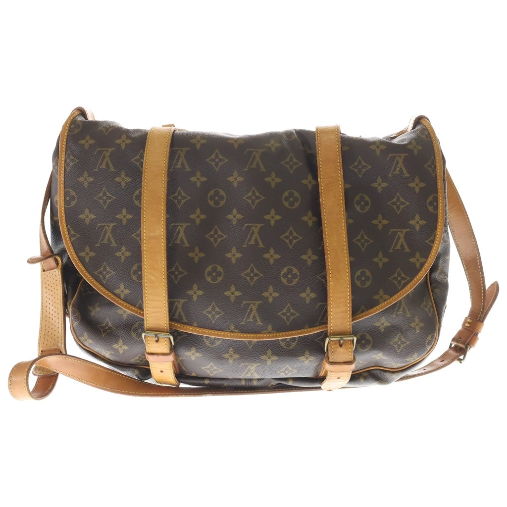 LOUIS VUITTON(ルイヴィトン) モノグラム ソミュール43 PVC レザー ショルダーバッグ ブラウン M42252 レディース