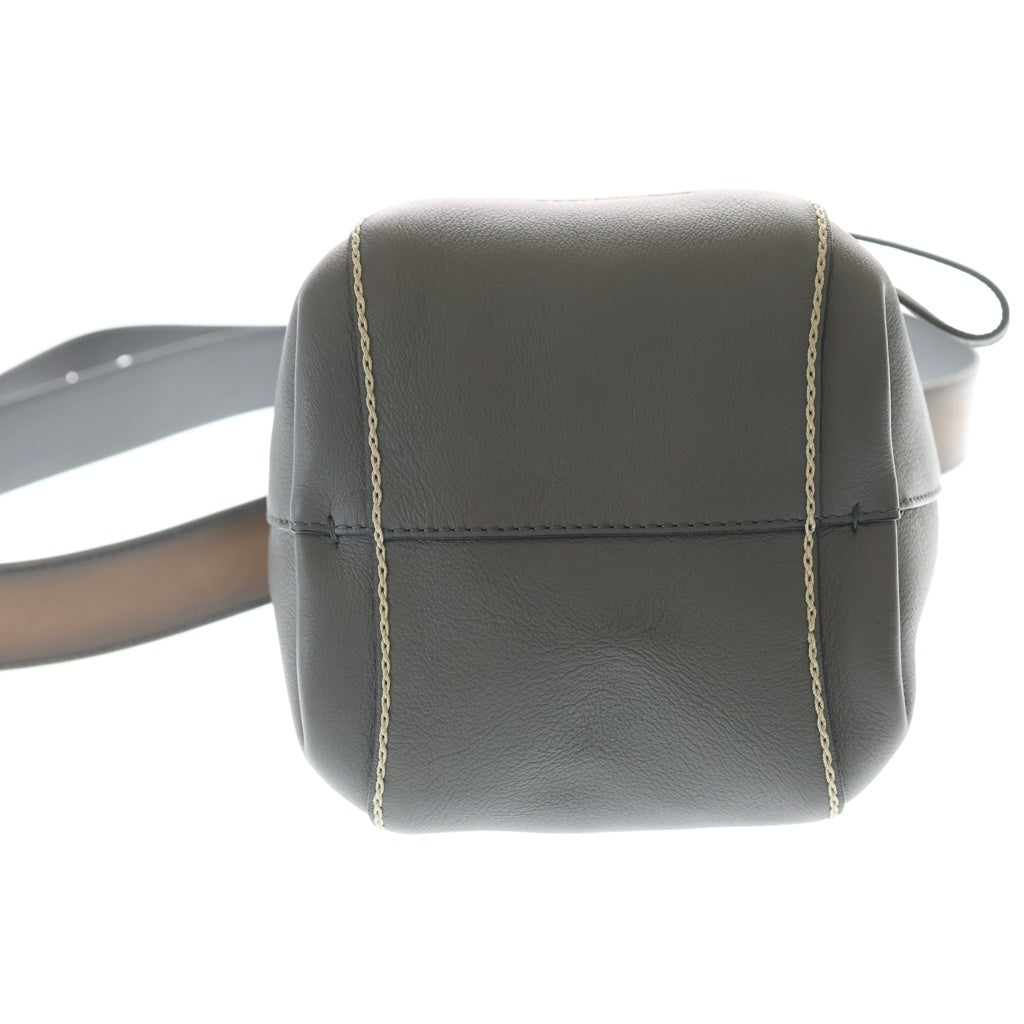 Berluti(ベルルッティ) ナムソス ショルダーバッグ グレー×ブラウン レザー シルバー金具 レディース