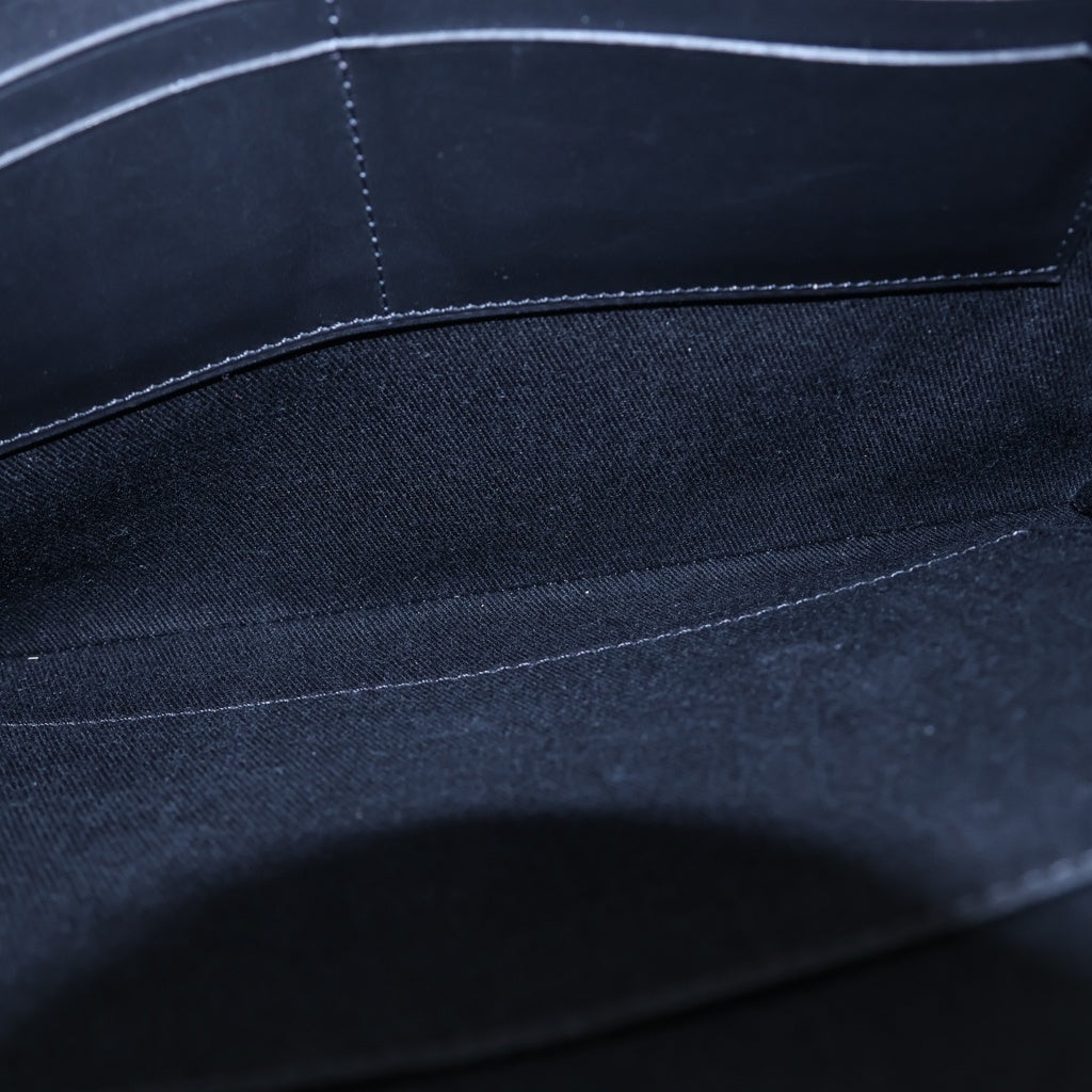 Berluti(ベルルッティ) シグネチャー ニノ クラッチバッグ セカンドバッグ ケース ブラック×ブラウン レザー シルバー金具