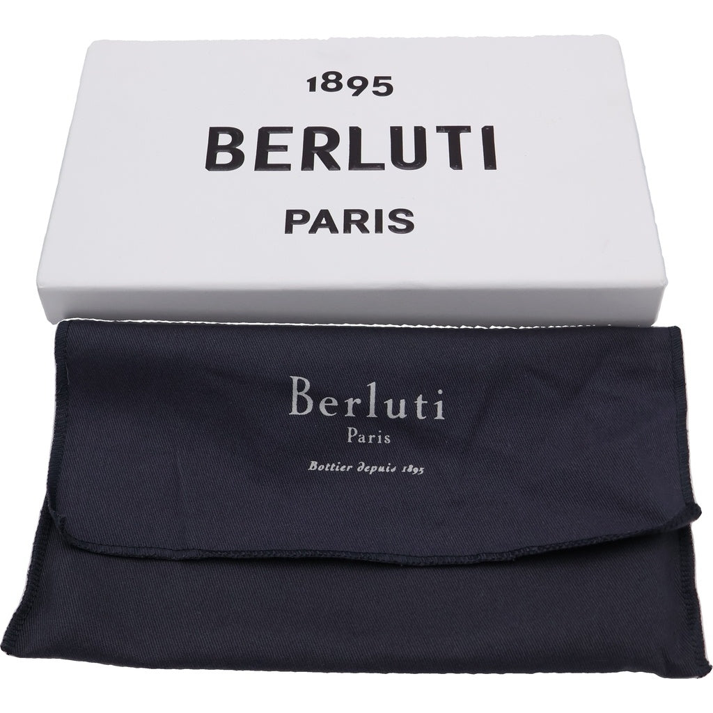 Berluti(ベルルッティ) カリグラフィ イタウバ パッチワーク レザー アリゲーター ラウンドファスナー 長財布 ブラック