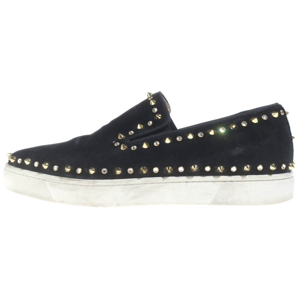 CHRISTIAN LOUBOUTIN(クリスチャンルブタン) ピックボート スタッズ スエードスリッポン ブラック #42