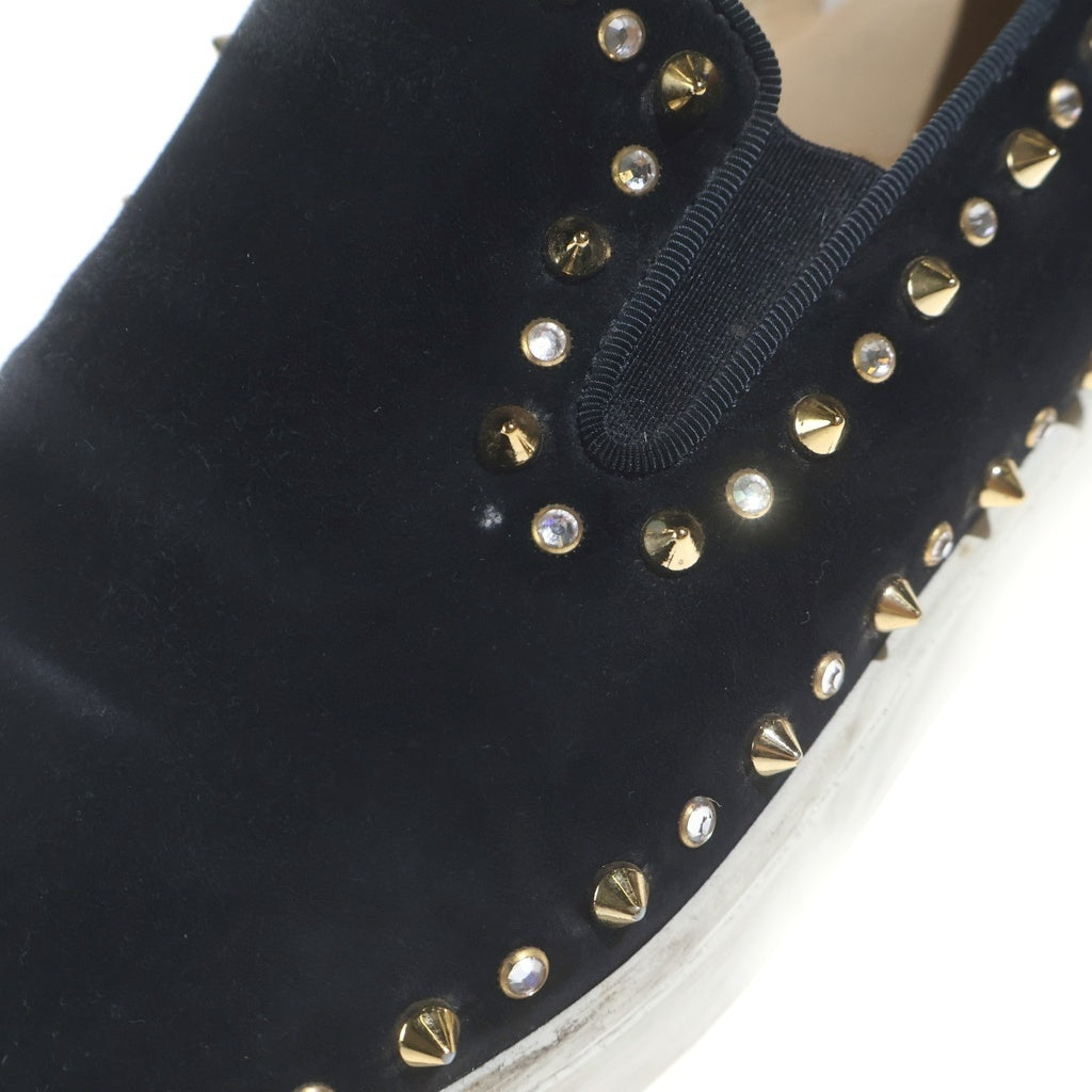 CHRISTIAN LOUBOUTIN(クリスチャンルブタン) ピックボート スタッズ スエードスリッポン ブラック #42