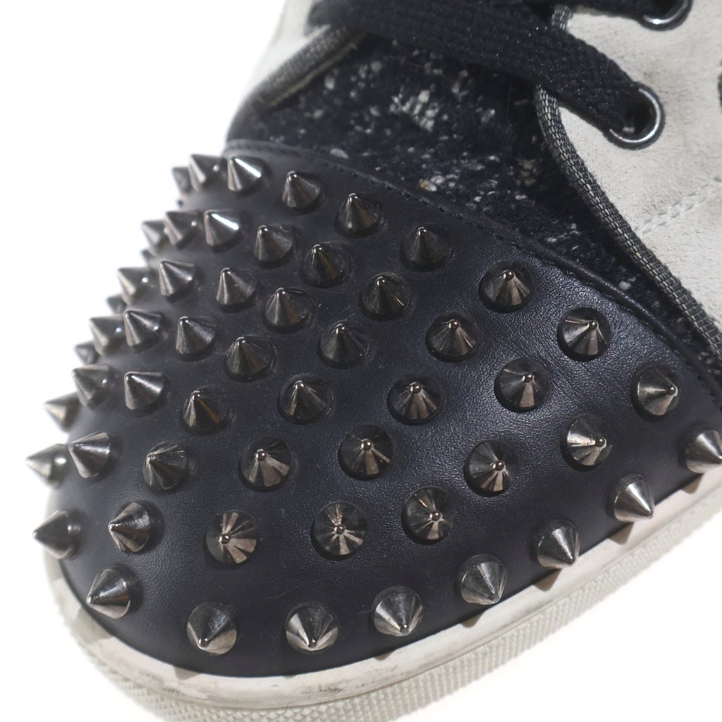 CHRISTIAN LOUBOUTIN(クリスチャンルブタン) ツイードコンビスタッズスニーカー ブラック #42