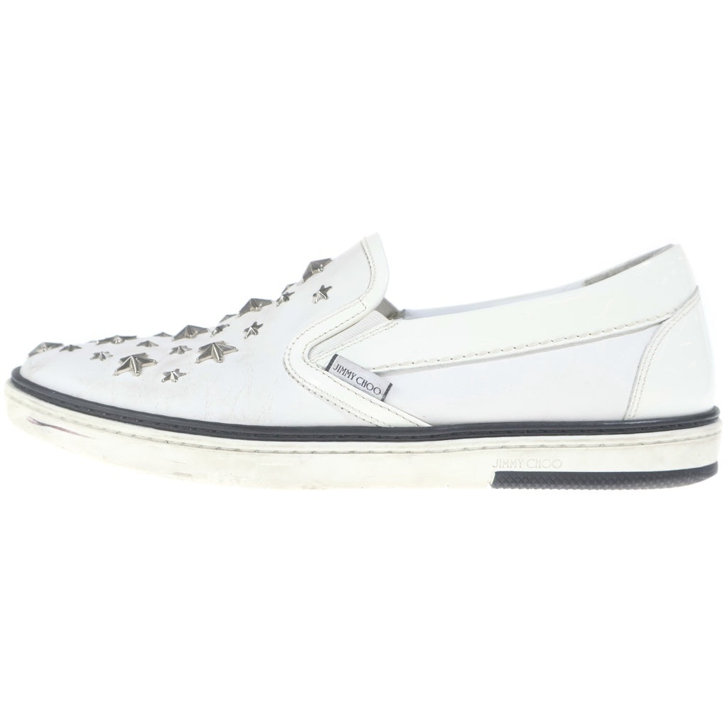 JIMMY CHOO(ジミーチュウ) スタースタッズスリッポン フラットシューズ ホワイト レザー #42