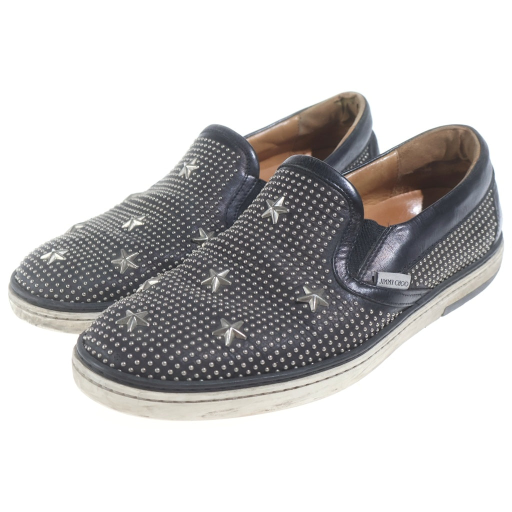 JIMMY CHOO(ジミーチュウ) GROVE スタースタッズ スリッポン ブラック レザー #42