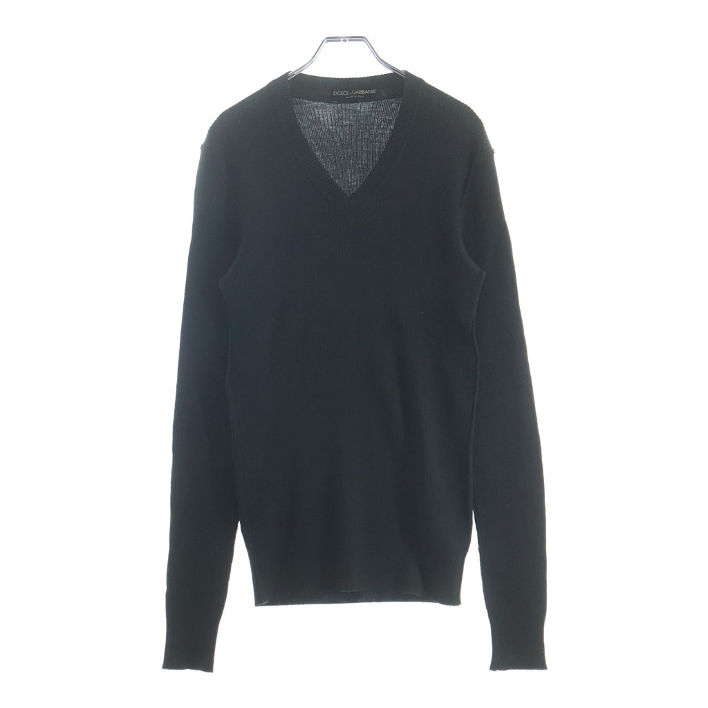 DOLCE & GABBANA(ドルチェアンドガッバーナ) Vネックウールセーター ダークグレー #50