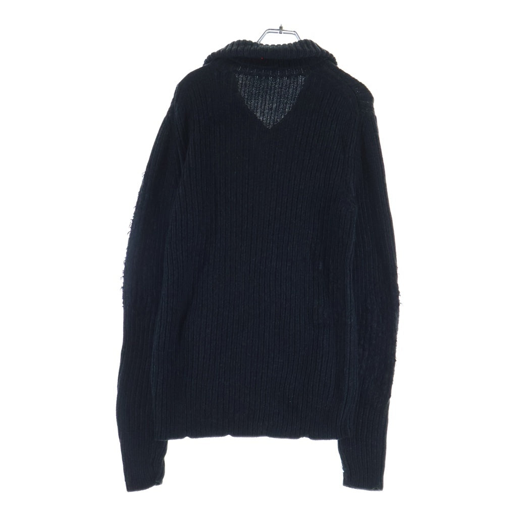 DOLCE & GABBANA(ドルチェアンドガッバーナ) ディストレストニットカーディガン ダメージ加工 ローゲージ ブラック #46