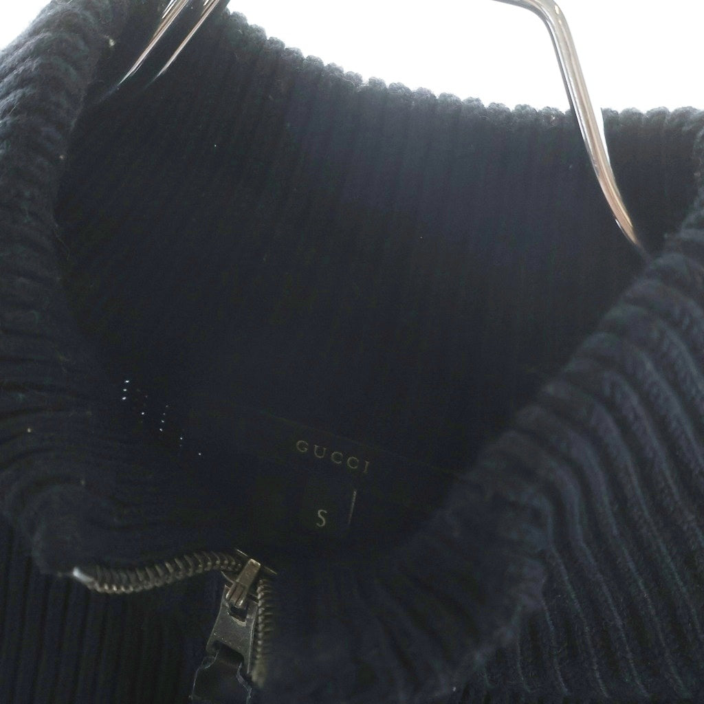 GUCCI(グッチ) ハーフジップハイネックニット ブラック ウール #S