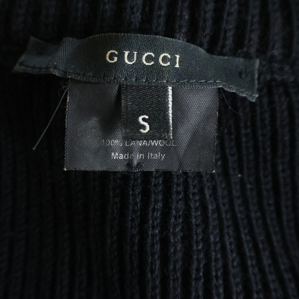 GUCCI(グッチ) ハーフジップハイネックニット ブラック ウール #S