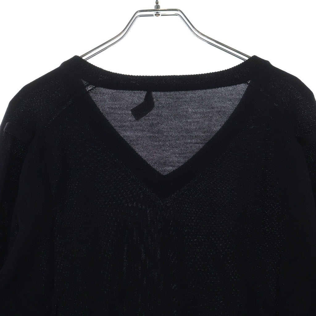 Dior HOMME(ディオールオム) 04AW エディ期 CDロゴ刺繍 Vネックセーター ブラック ウール #M 4HH4056201