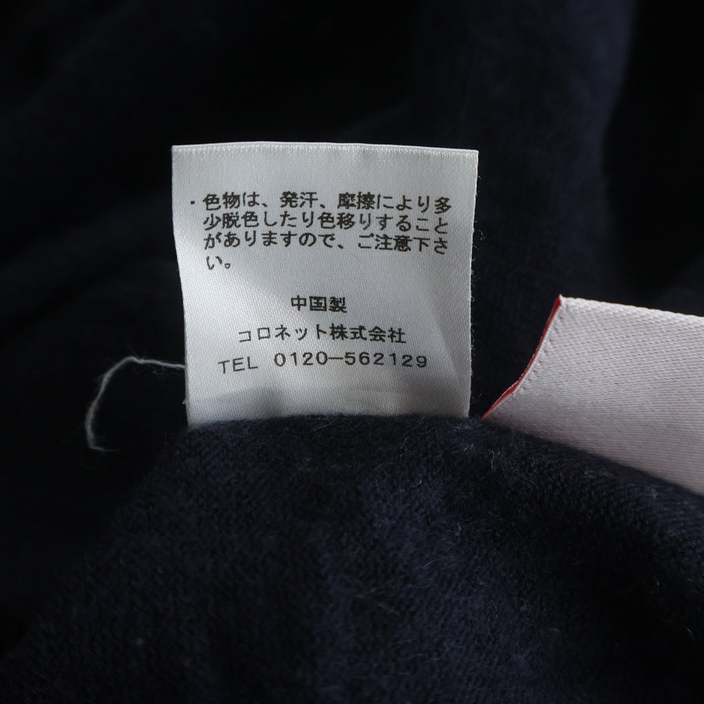 lucien pellat-finet(ルシアンペラフィネ) カラフルスカル刺繍カシミヤ Vネックセーター カシミヤ ネイビー #M