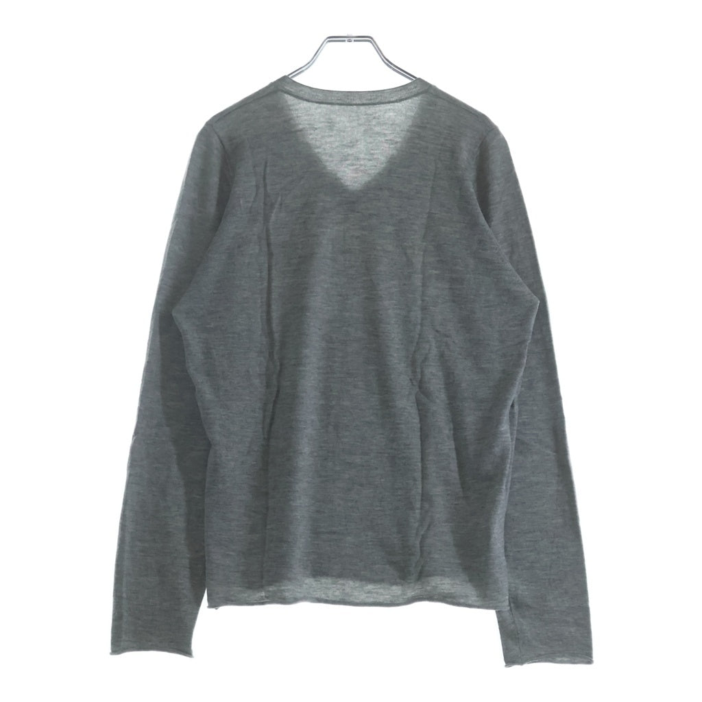 lucien pellat-finet(ルシアンペラフィネ) カラフルスカル刺繍 Vネックセーター カシミヤ グレー #M
