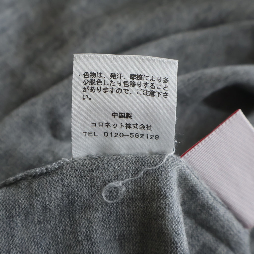 lucien pellat-finet(ルシアンペラフィネ) カラフルスカル刺繍 Vネックセーター カシミヤ グレー #M