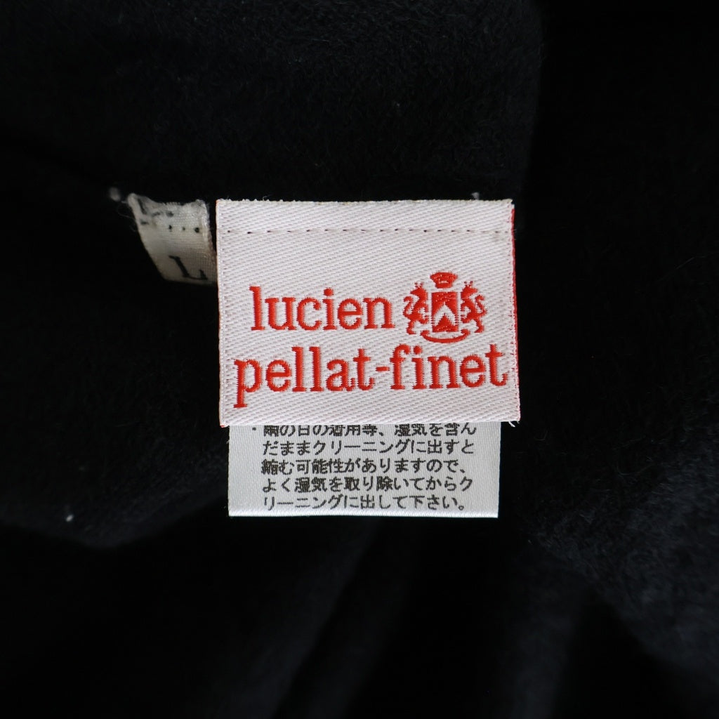 lucien pellat-finet(ルシアンペラフィネ) スカル刺繍 スタースカル カシミヤVネックセーター ブラック #L