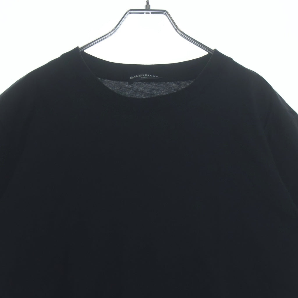 BALENCIAGA(バレンシアガ) バックロゴ クルーネックTシャツ コットン ブラック #M 496053