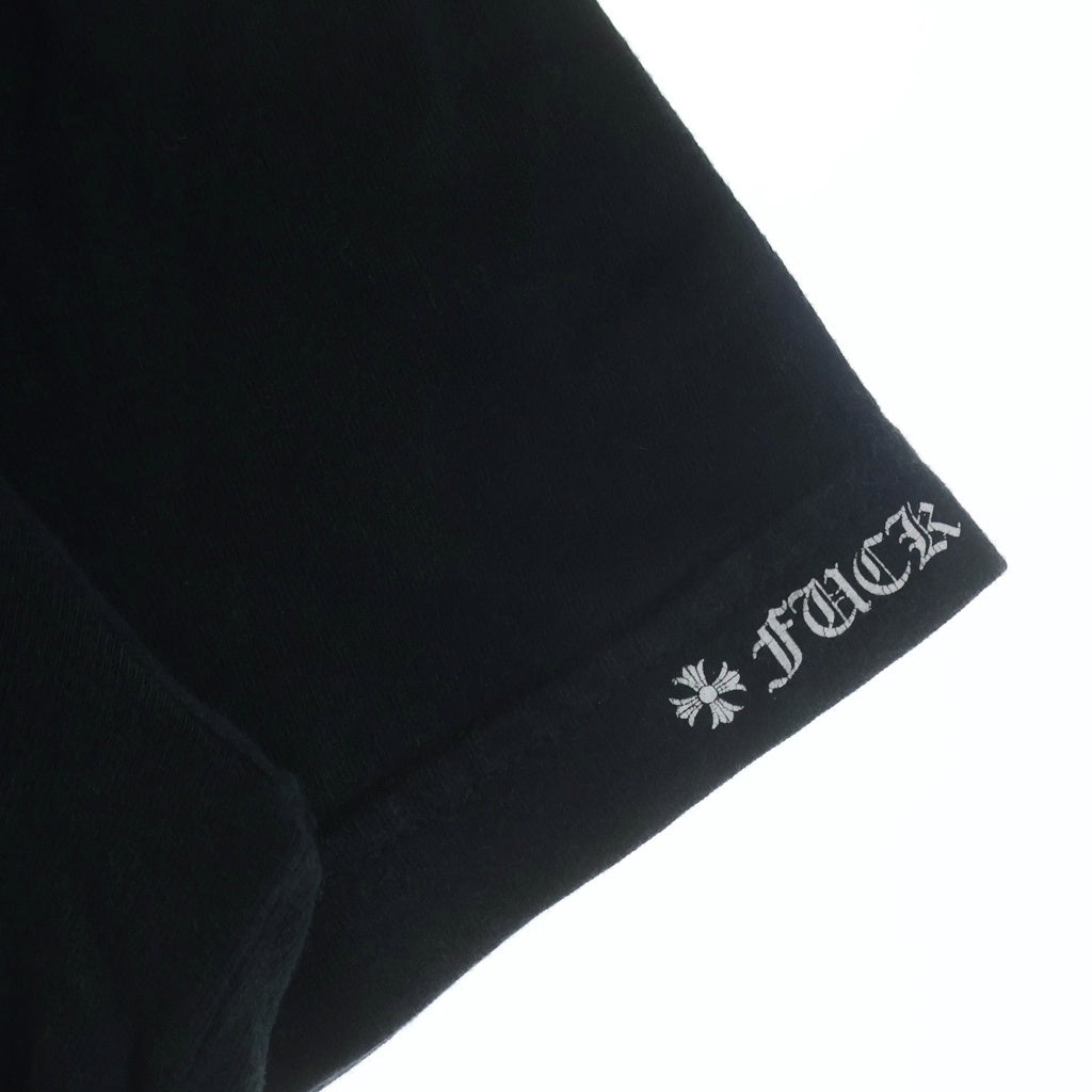 CHROME HEARTS(クロムハーツ) バックアーチロゴ 半袖Tシャツ カットソー 両面プリント Chクロス コットン ブラック