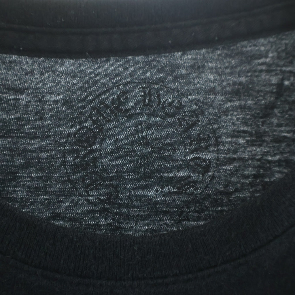CHROME HEARTS(クロムハーツ) バックアーチロゴ 半袖Tシャツ カットソー 両面プリント Chクロス コットン ブラック