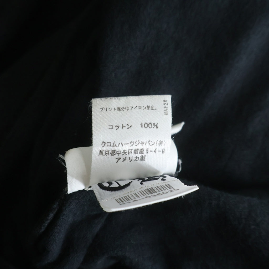 CHROME HEARTS(クロムハーツ) バックアーチロゴ 半袖Tシャツ カットソー 両面プリント Chクロス コットン ブラック