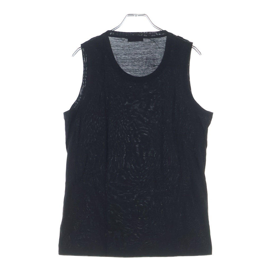 Christian Dior(クリスチャンディオール) 04SS エディ期 Bee刺繍 ノースリーブTシャツ カットソー タンクトップ コットン ブラック 4EH7070138