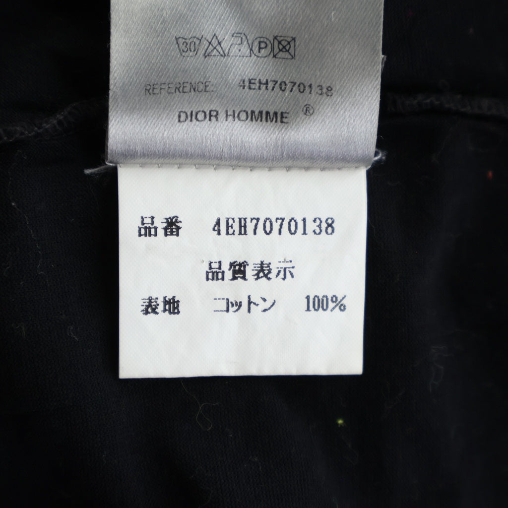 Christian Dior(クリスチャンディオール) 04SS エディ期 Bee刺繍 ノースリーブTシャツ カットソー タンクトップ コットン ブラック 4EH7070138