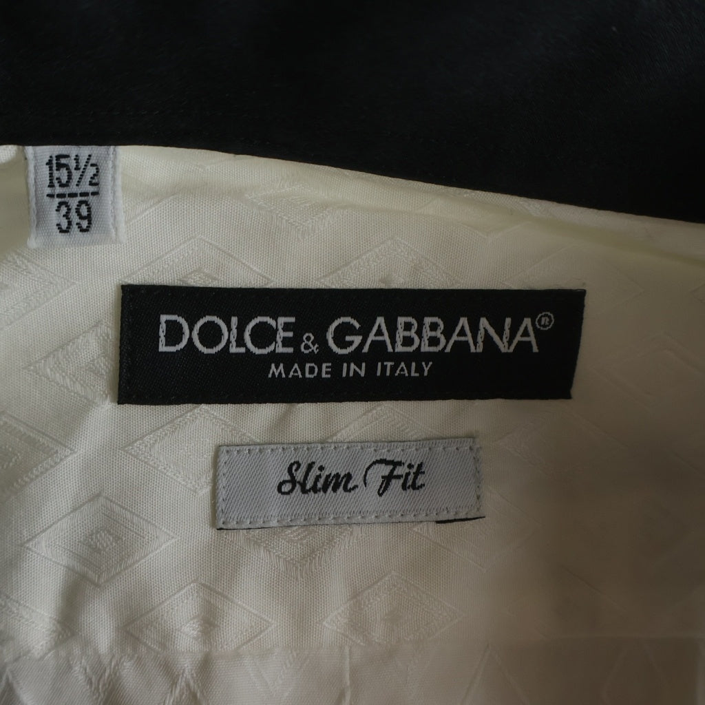 DOLCE & GABBANA(ドルチェアンドガッバーナ) バイカラーシャツ ロングスリーブ スリムフィット ホワイト×ブラック #39 G5341T