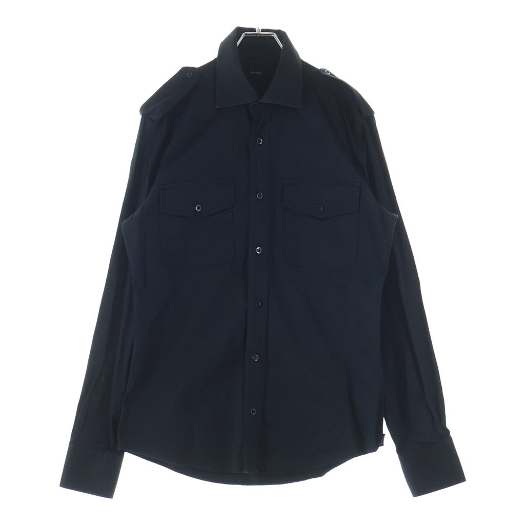 GUCCI(グッチ) エポレットミリタリーシャツ ブラック #40 167147