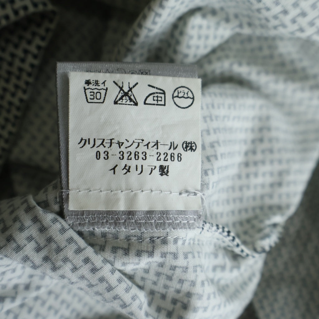 Christian Dior(クリスチャンディオール) 06 エディ期 千鳥格子柄 ロングスリーブシャツ ホワイト×ブラック #38 5HH1052750