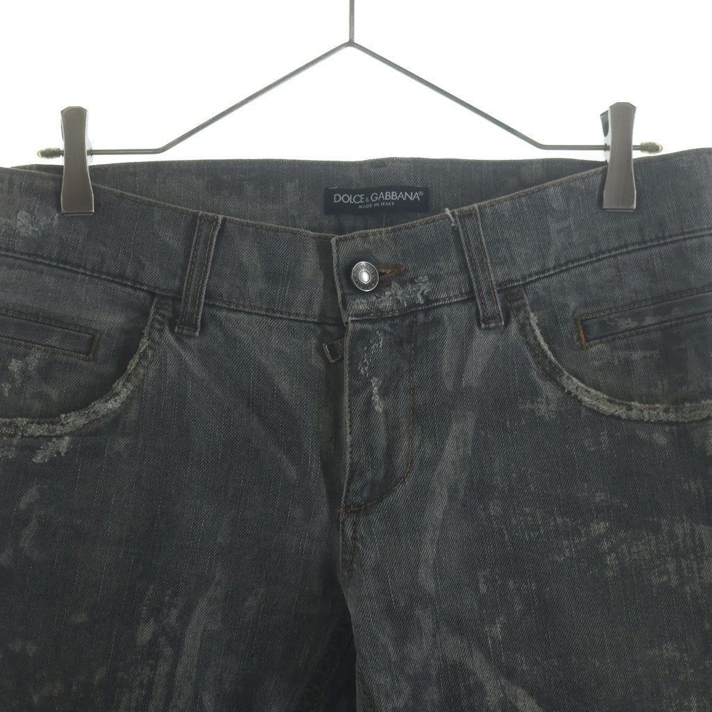 DOLCE & GABBANA(ドルチェアンドガッバーナ) ダメージ加工デニムパンツ ジーンズ グレー #46 G46KBD