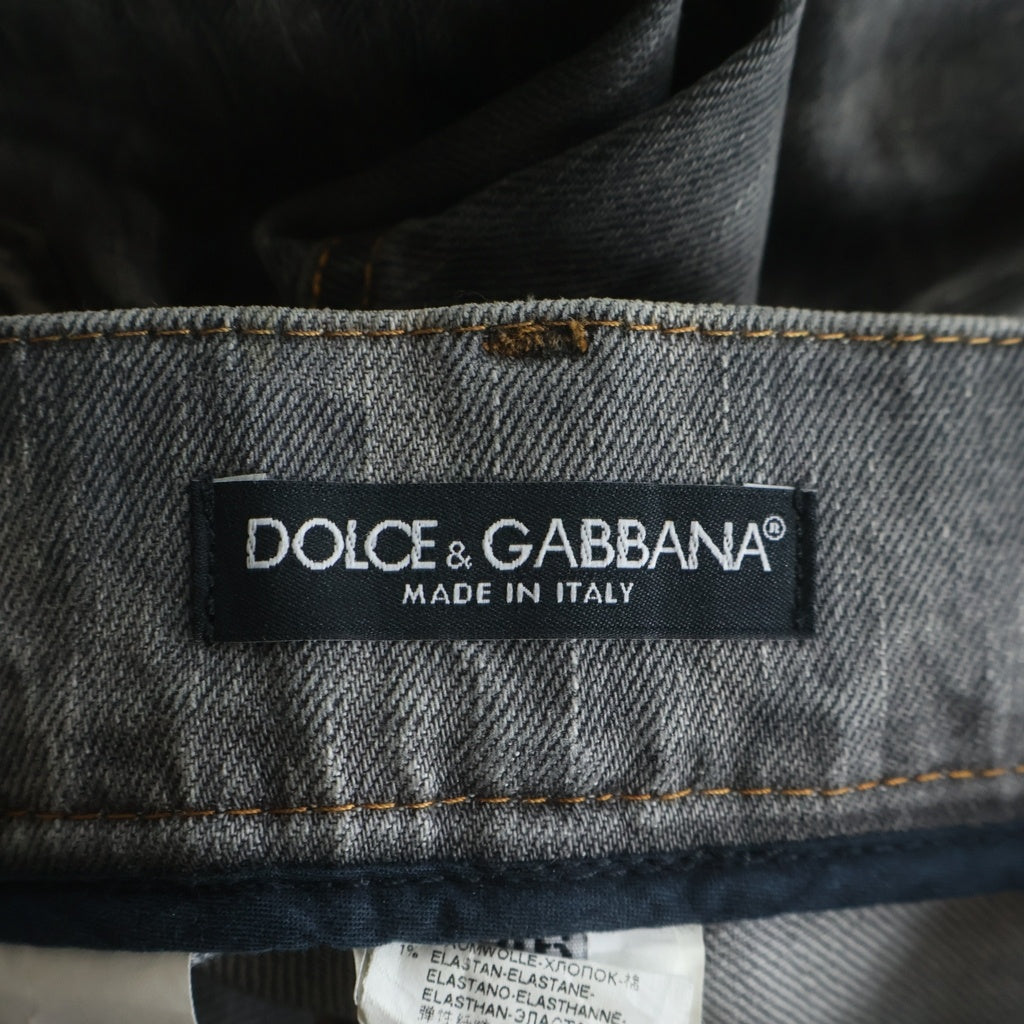 DOLCE & GABBANA(ドルチェアンドガッバーナ) ダメージ加工デニムパンツ ジーンズ グレー #46 G46KBD