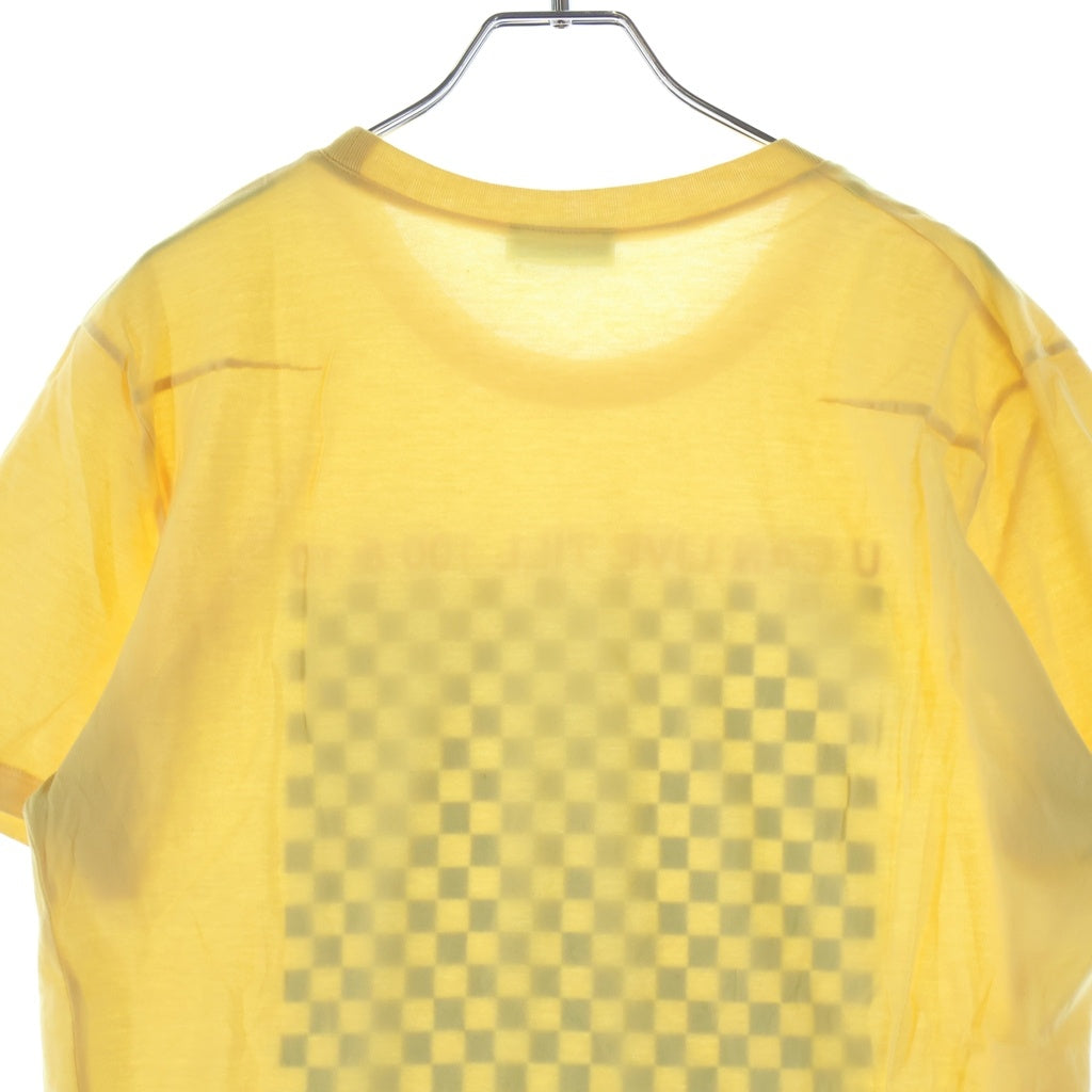 Christian Dior(クリスチャンディオール) 2006SS スカ期 エディスリマン U CAN LIVE TILL 100&10 チェッカーフラッグ フロントプリントTシャツ イエロー #S 6EH3064205