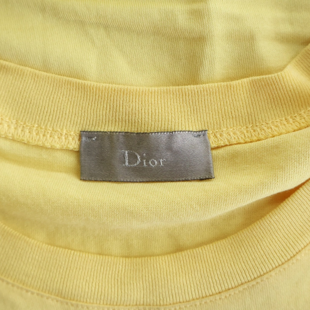 Christian Dior(クリスチャンディオール) 2006SS スカ期 エディスリマン U CAN LIVE TILL 100&10 チェッカーフラッグ フロントプリントTシャツ イエロー #S 6EH3064205