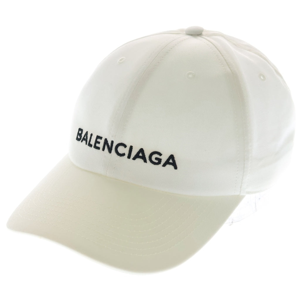 BALENCIAGA(バレンシアガ) ロゴ 刺繍ベースボールキャップ ホワイト コットン 452245